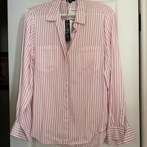 Pink and White Striped Shirt